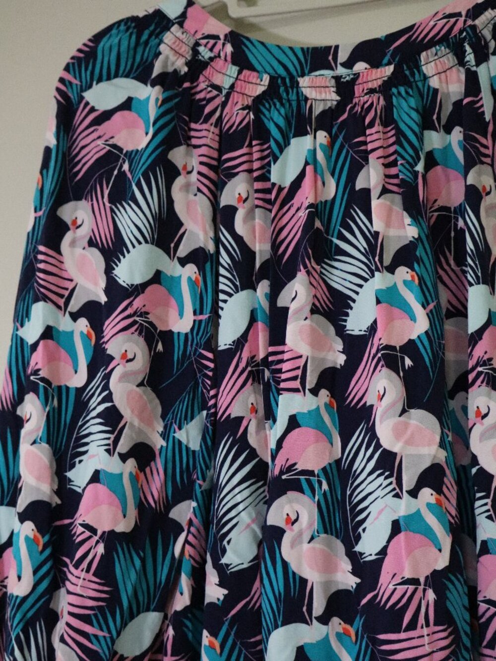 Tropical Flamingo Crown and Ivy Pink and Blue Blouse size XL - Picture 2 of 6